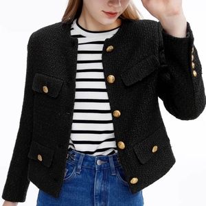 Urlazh Cropped Collarless Tweed Jacket